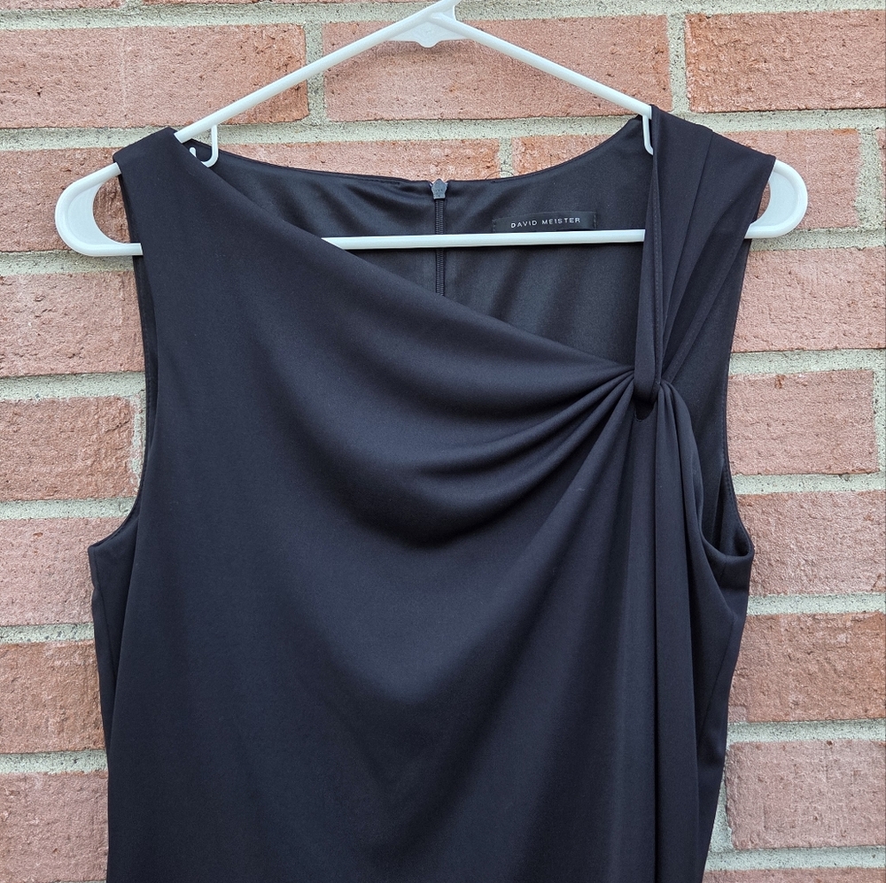 David Meister Asymmetric sheath dress size 10 black - Picture 2 of 3